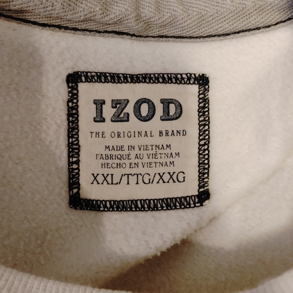 IZOD MENS SOFTEST CREWNECK FLEECE SWEATSHIRT, IVORY XXL - Picture 4 of 6